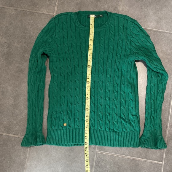 Ralph Lauren Green Bell Cuff Sweater L - Picture 6 of 11